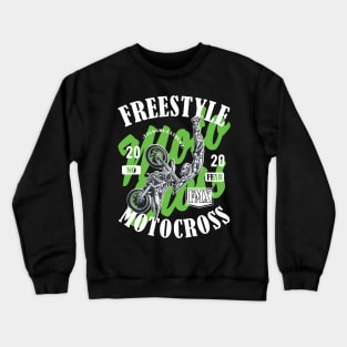 Freestyle Motocross FMX No Fear Green Crewneck Sweatshirt